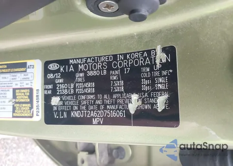 2013 Kia Soul ! z USA, uszkodzony, nr VIN KNDJT2A62D7516061